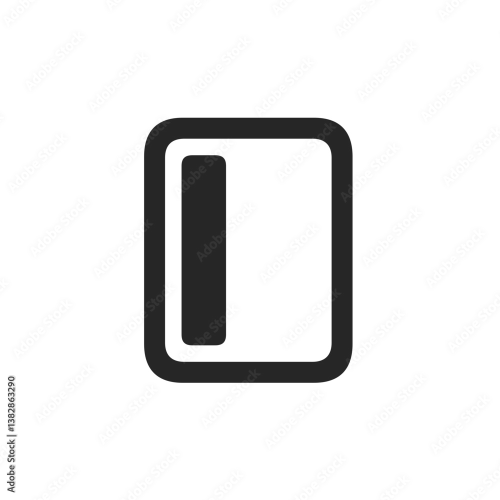 Filled Leading Third Rectangle Portrait Icon Filled Leading Third Rectangle Portrait Icon