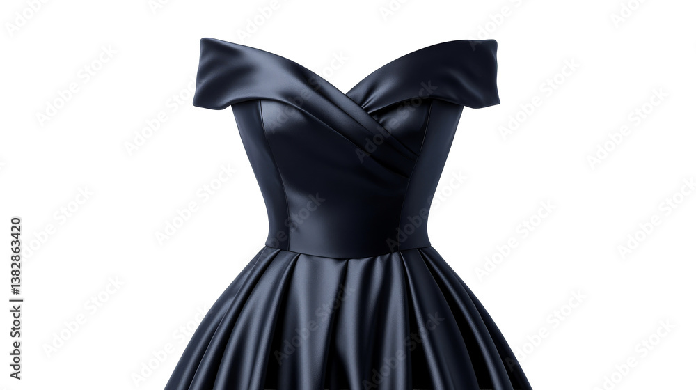 Elegant black off-shoulder dress design, evening gown, cut out transparent Elegant black off-shoulder dress design, evening gown, cut out transparent