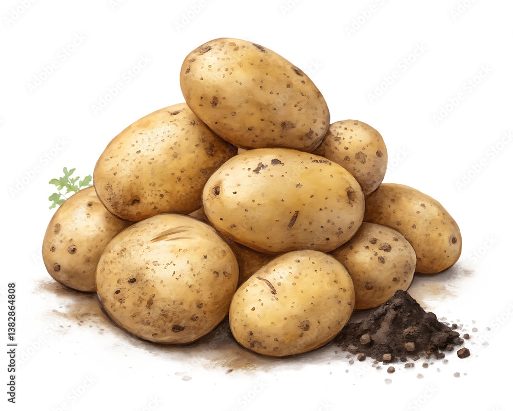 Fresh Raw Potatoes with Soil – High-Quality PNG Image Isolated on Transparent Background Fresh Raw Potatoes with Soil – High-Quality PNG Image Isolated on Transparent Background
