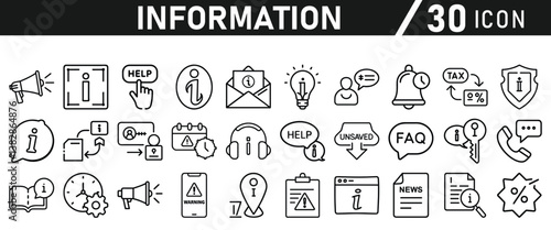 Information icons set. Liner information icon. Info simple vector icons collection