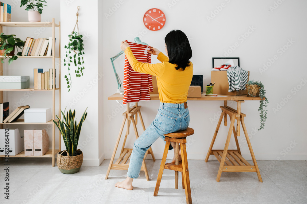 Young entrepreneur asian woman preparing packages for delivering to customer. E-commerce and delivery service concept.