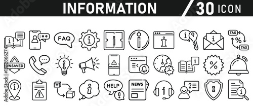 Information icons set. Liner information icon. Info simple vector icons collection