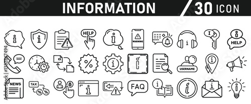 Information icons set. Liner information icon. Info simple vector icons collection