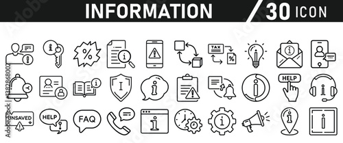 Information icons set. Liner information icon. Info simple vector icons collection