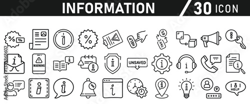 Information icons set. Liner information icon. Info simple vector icons collection