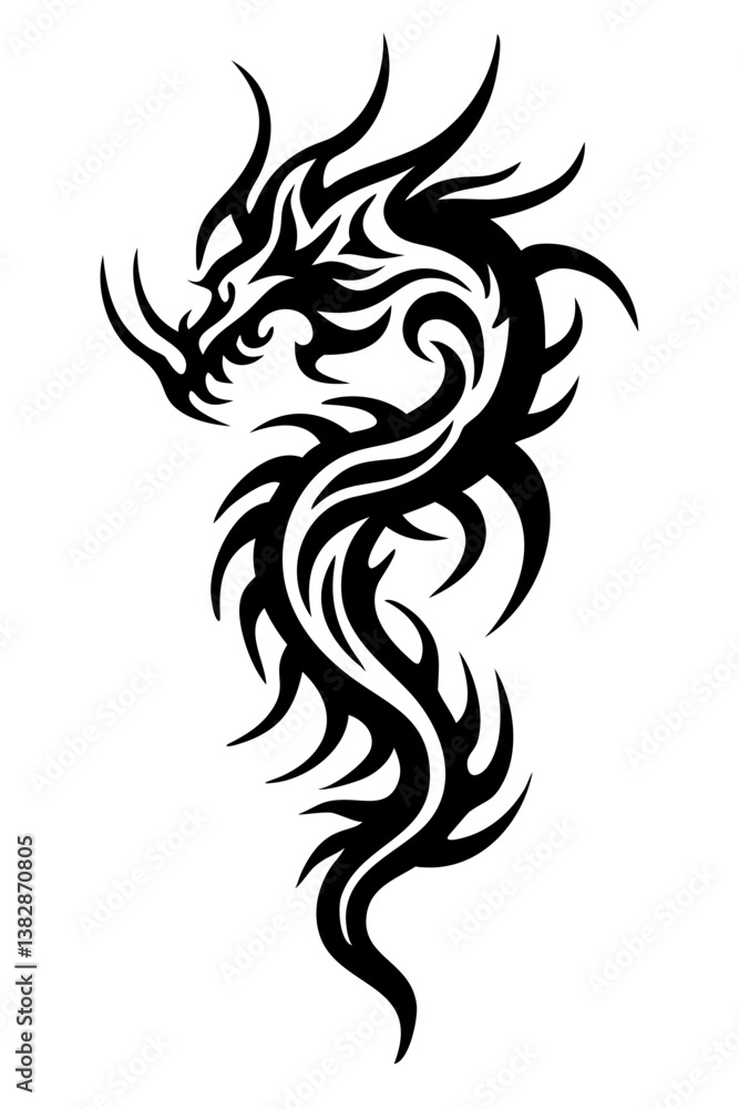 dragon tribal tattoo silhouette dragon tribal tattoo silhouette