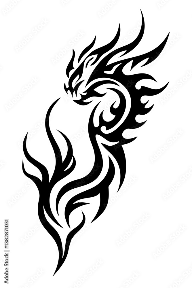 dragon tribal tattoo silhouette dragon tribal tattoo silhouette