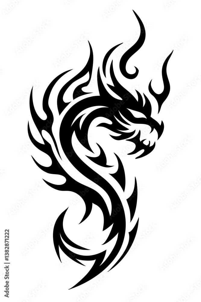 dragon tribal tattoo silhouette dragon tribal tattoo silhouette