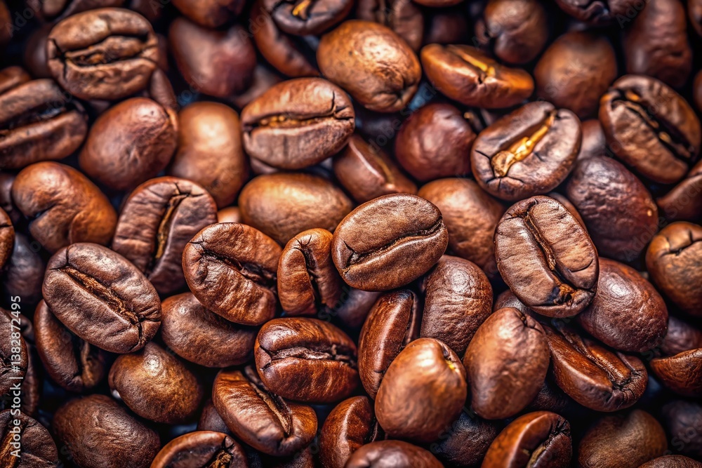 Premium Coffee Beans: Close-up Texture & Rich Brown Color - High-Quality Stock Photo Premium Coffee Beans: Close-up Texture & Rich Brown Color - High-Quality Stock Photo