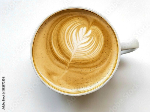 A cup of coffee on a white background