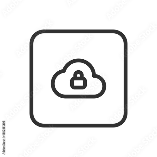 Cloud Storage Lock - Data Security and Cloud Protection Icon