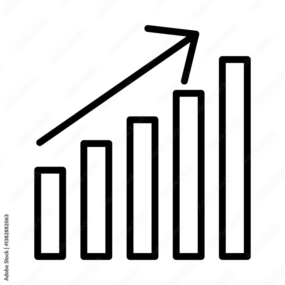 Growth Chart Vector Iine Icon Design Growth Chart Vector Iine Icon Design