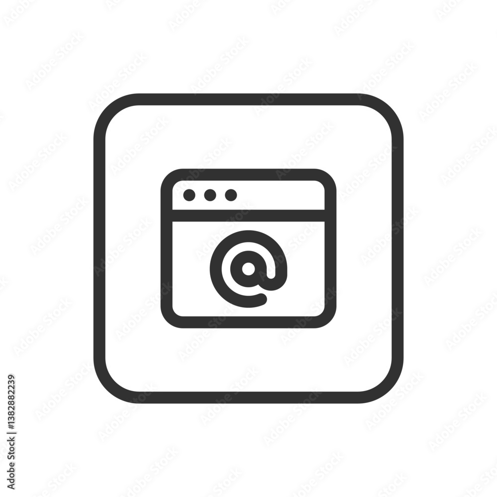 Browser Internet Web Network @ Mail - Online Email and Communication Icon Browser Internet Web Network @ Mail - Online Email and Communication Icon