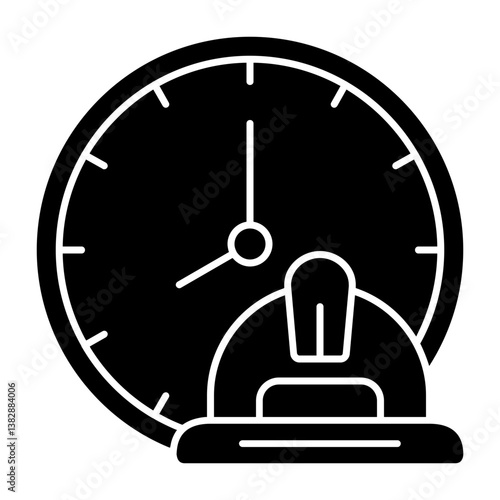 Clock (for work hours) Solid Style Icon