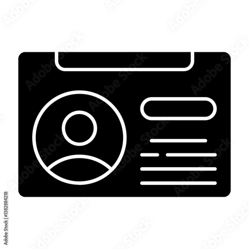 Union Membership Card Solid Style Icon