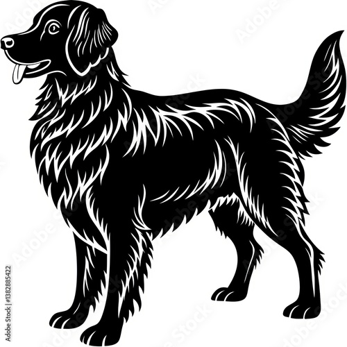 golden retriever dog silhouette