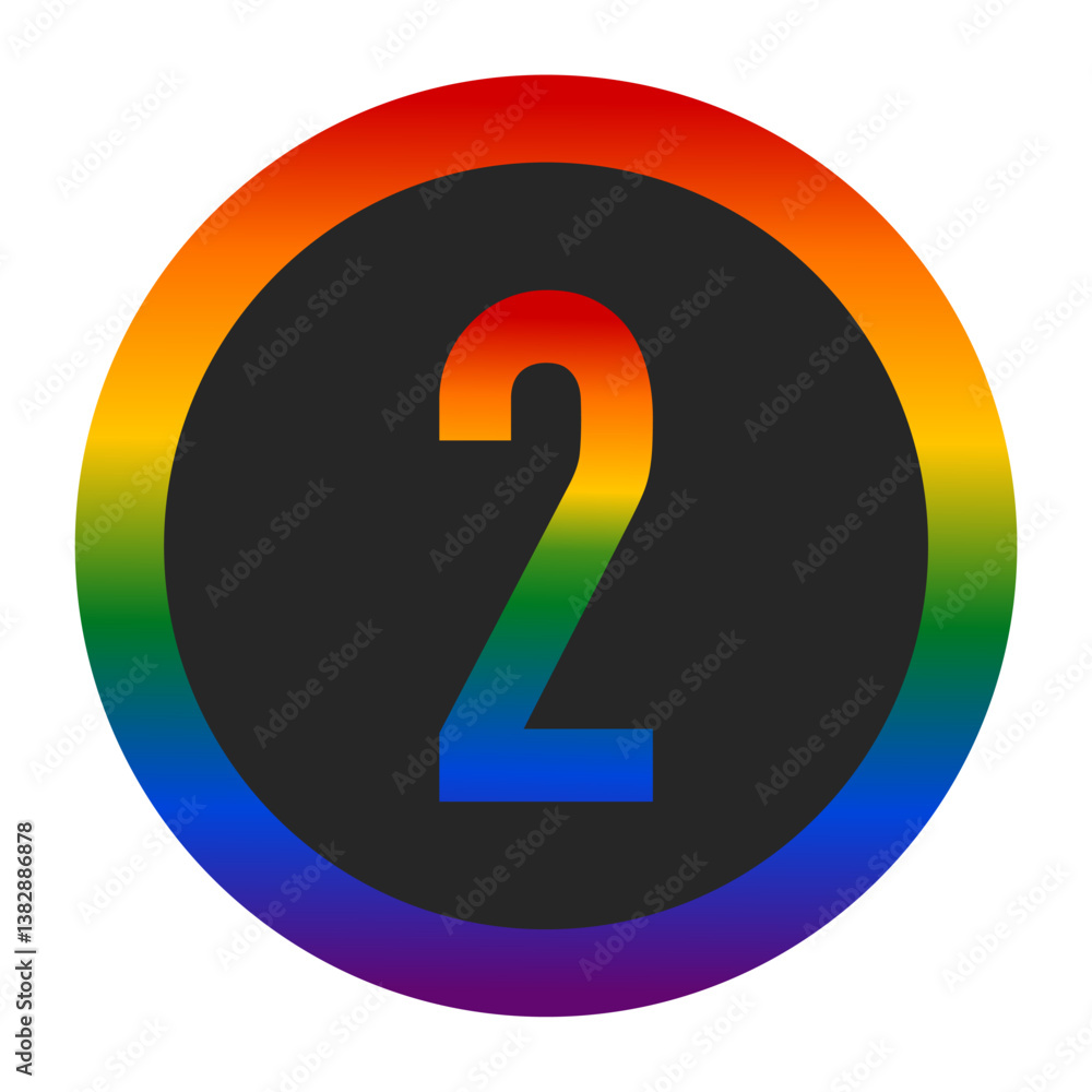 LGBTQ Pride Anarchy Symbol with Number 2 LGBTQ Pride Anarchy Symbol with Number 2