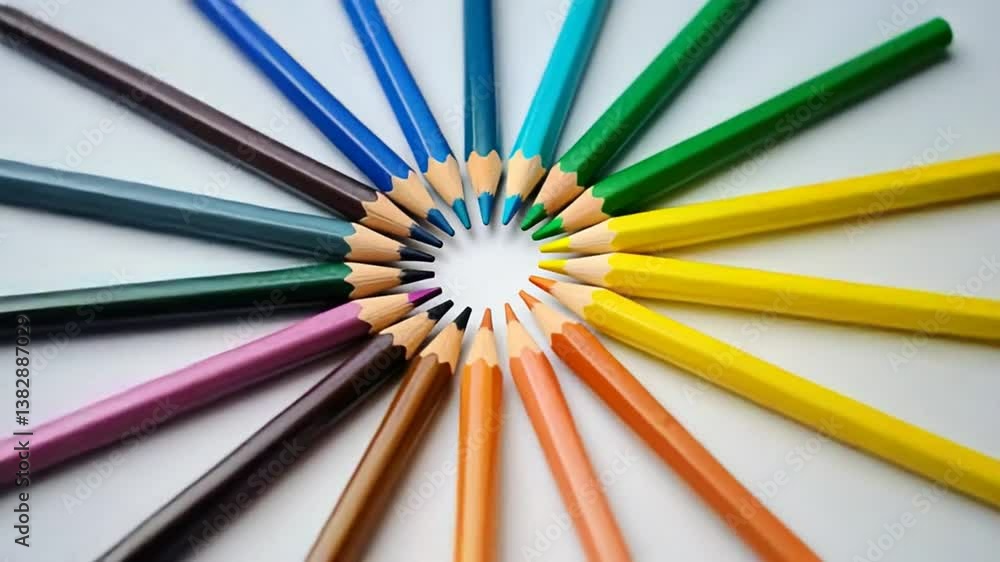 color pencils circle animation video color pencils circle animation video