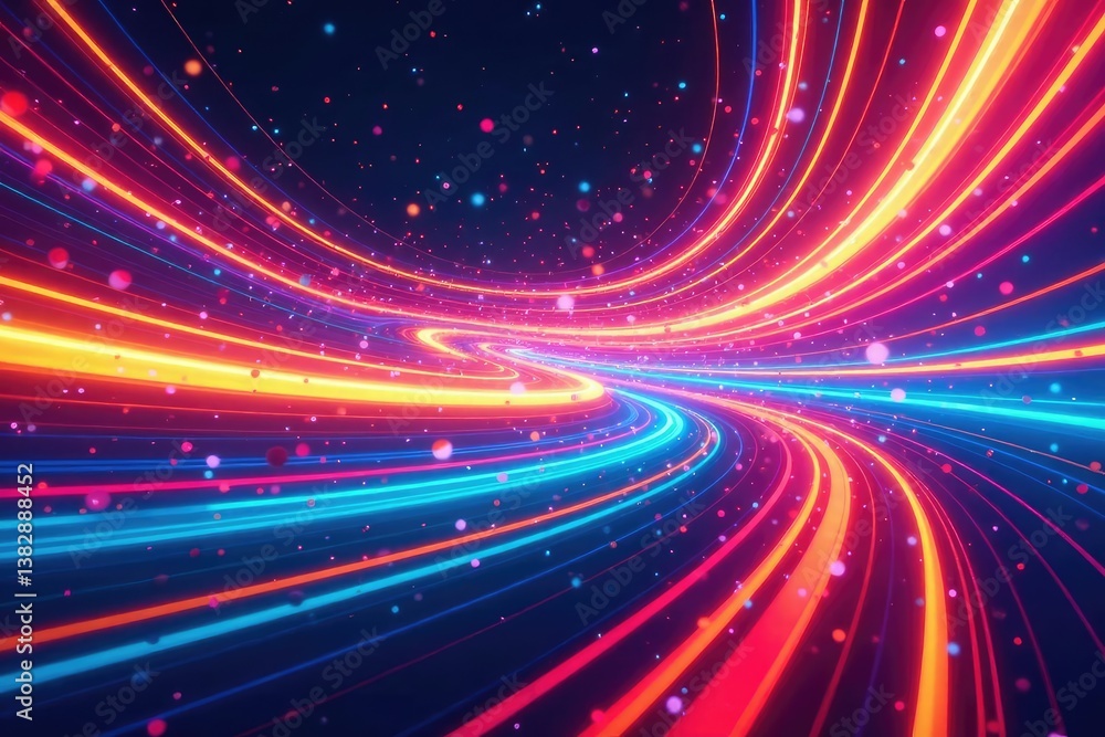 Obraz premium Abstract swirls of vibrant colors forming a dynamic race track pattern , velocity, rush, ripple