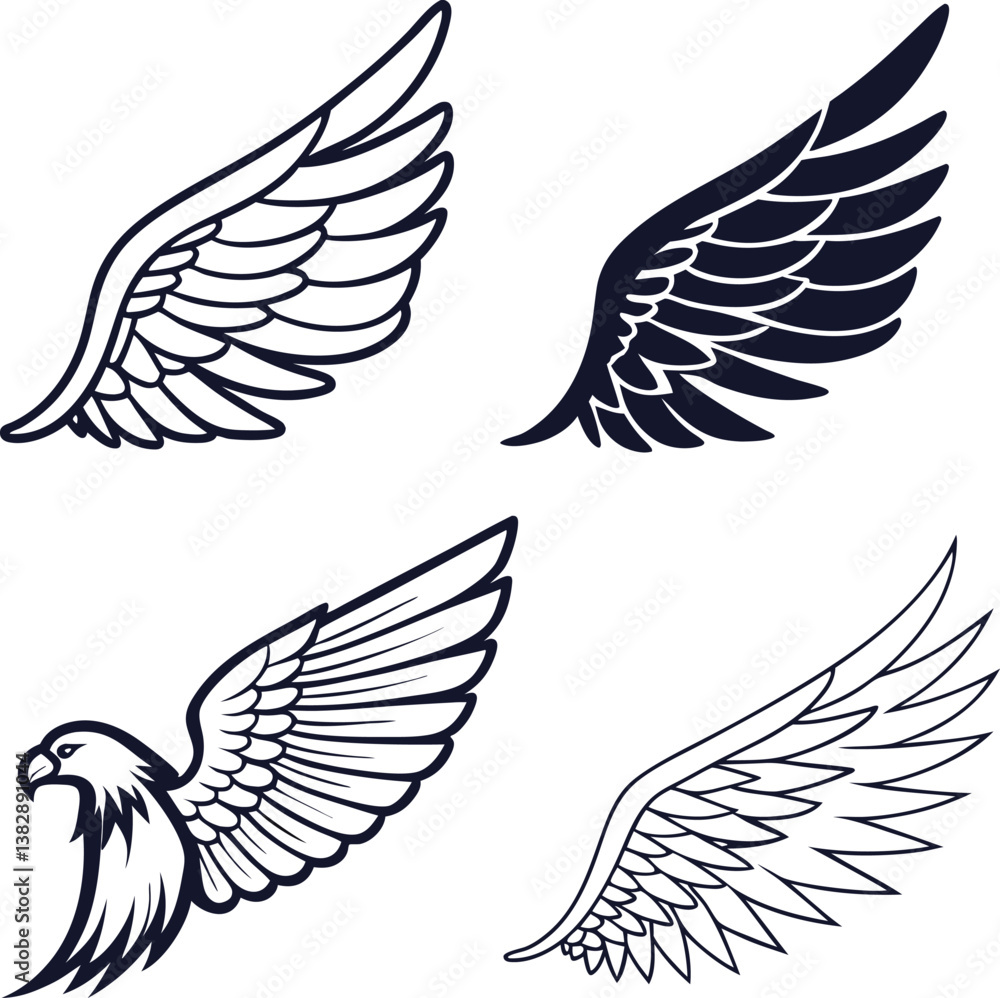 Obraz premium set of wings vector