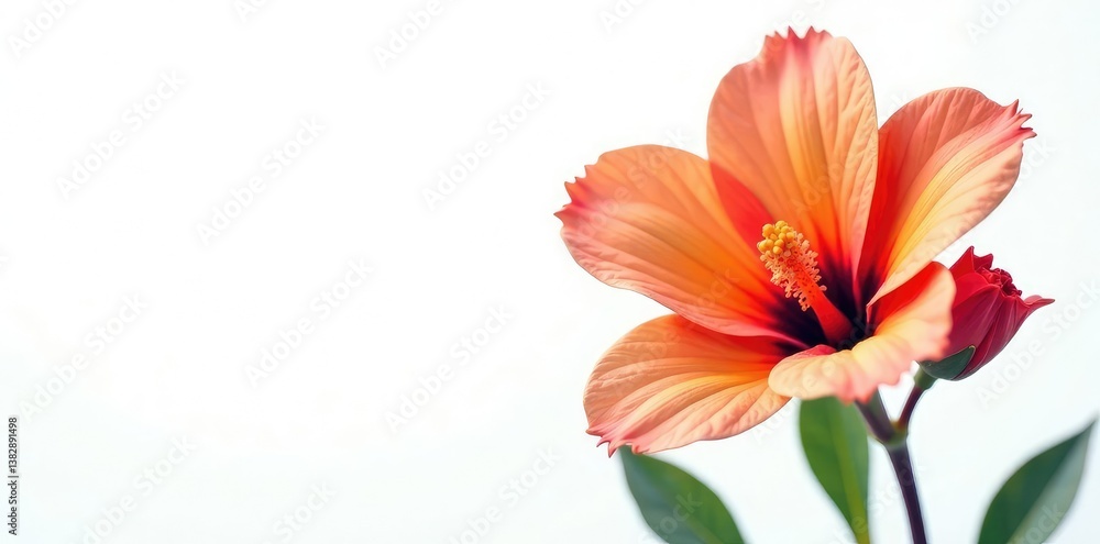 Colorful flower isolated on a white background, petals, garden Colorful flower isolated on a white background, petals, garden