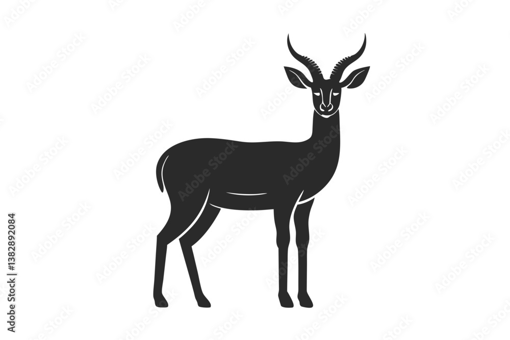 Fototapeta premium Gerenuk icon silhouette vector illustration