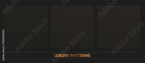Vector set of design elements, labels and frames for packaging for premium products in trendy linear style. Set of luxury seamless patterns artwork, vector illustration.