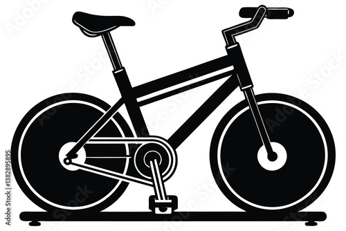 Spinning bike vector icon silhouette, Spinning bike silhouette vector illustration.