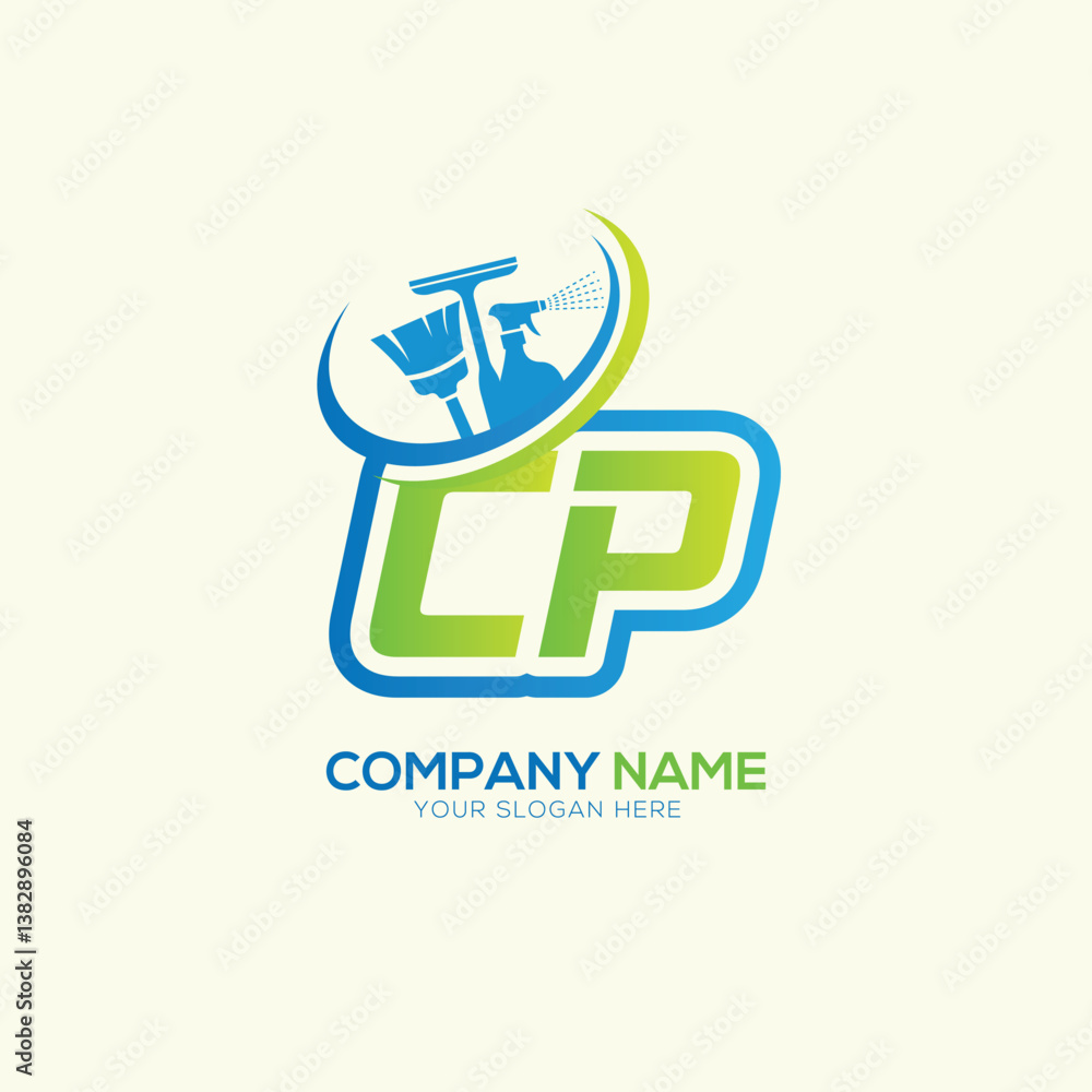 CP PC Letter Local Cleaning vector logo. Cleaning service logo vector CP PC Letter Local Cleaning vector logo. Cleaning service logo vector