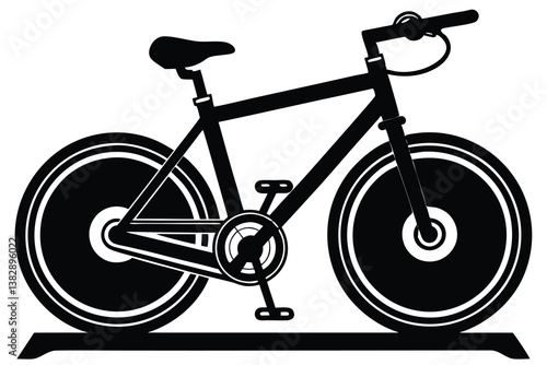 Spinning bike vector icon silhouette, Spinning bike silhouette vector illustration.
