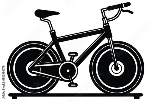 Spinning bike vector icon silhouette, Spinning bike silhouette vector illustration.