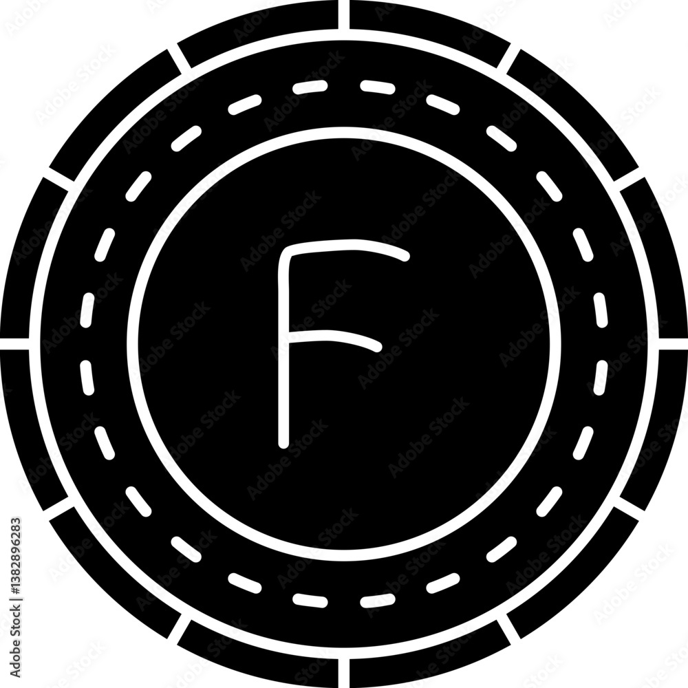 Fototapeta premium Belgian Franc Coin Icon