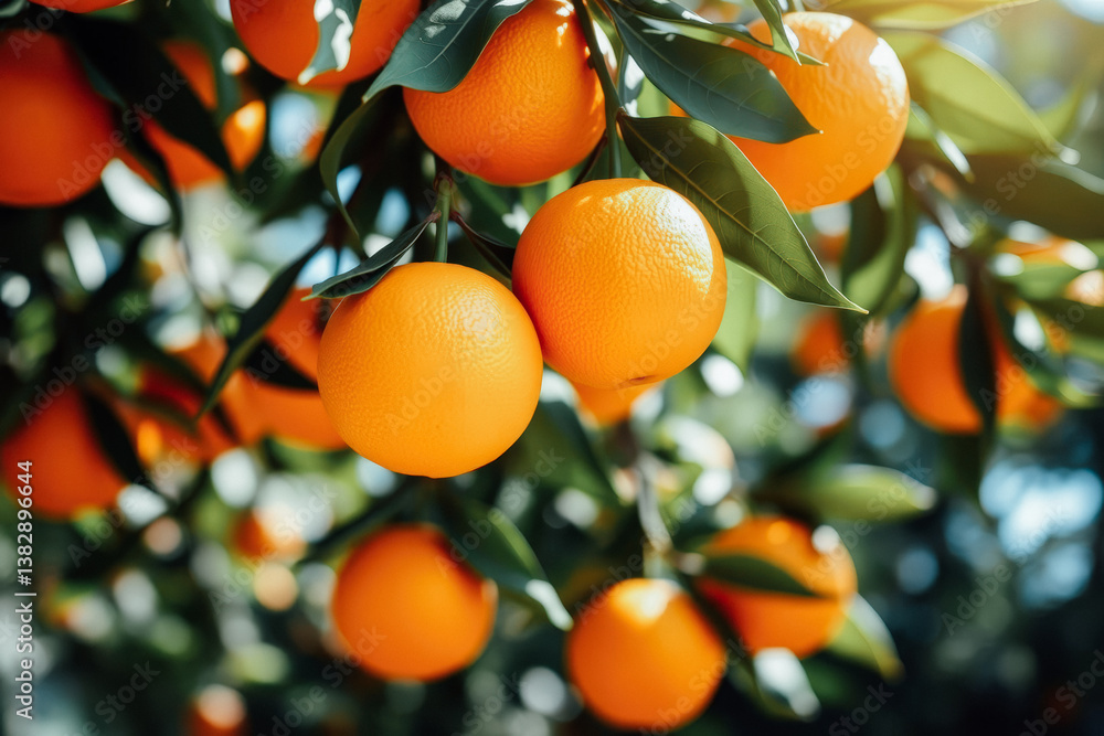 Ripe Oranges on Tree Ripe Oranges on Tree