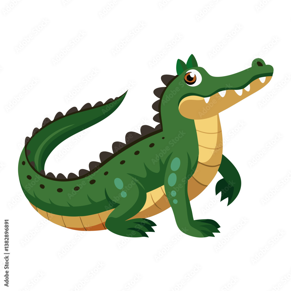 Obraz premium crocodile or alligator character no background vector file.