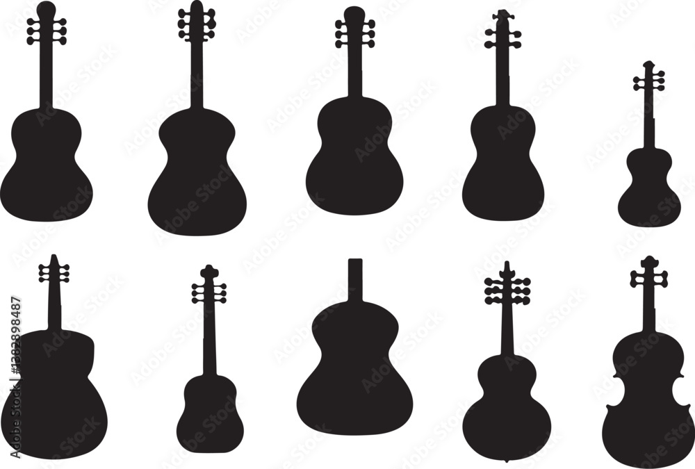 Fototapeta premium Elegant Guitarist Silhouettes