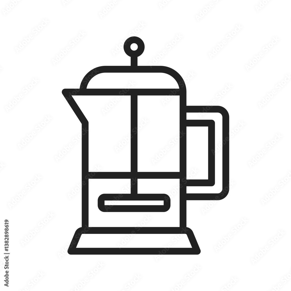 French Press icon vector image. Suitable for mobile apps, web apps and print media. French Press icon vector image. Suitable for mobile apps, web apps and print media.