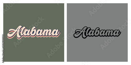 Alabama state retro text t shirt design