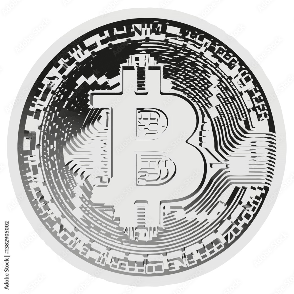 A silver coin with the letter B on it. The coin is circular and has a black outline A silver coin with the letter B on it. The coin is circular and has a black outline