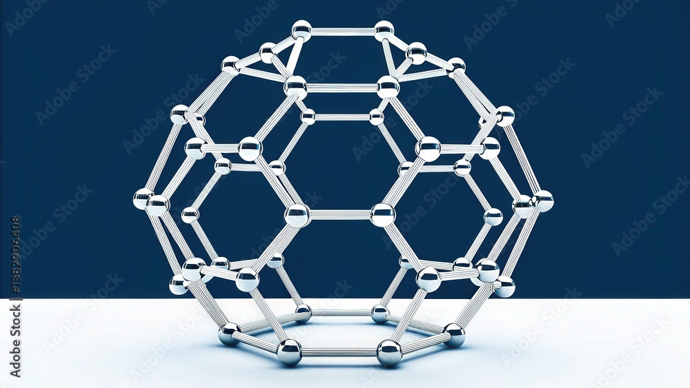material science nanomaterials concept. Metallic molecular structure on a minimalist background. material science nanomaterials concept. Metallic molecular structure on a minimalist background.