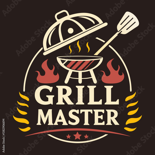 Grill Master Vector Design For Barbecue Celebration And Summer Outdoor Cooking