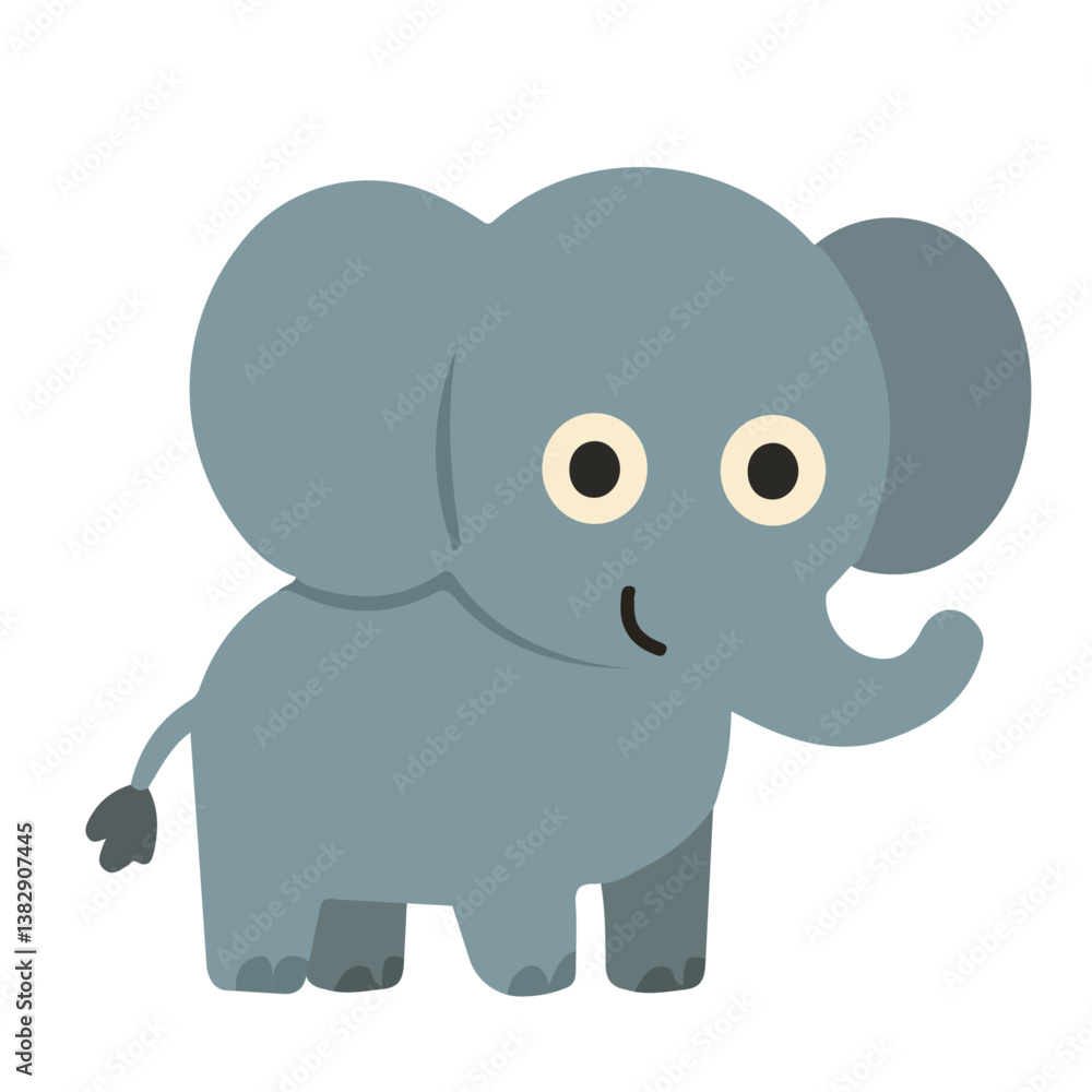 Fototapeta premium Cute Cartoon Elephant Character doodle