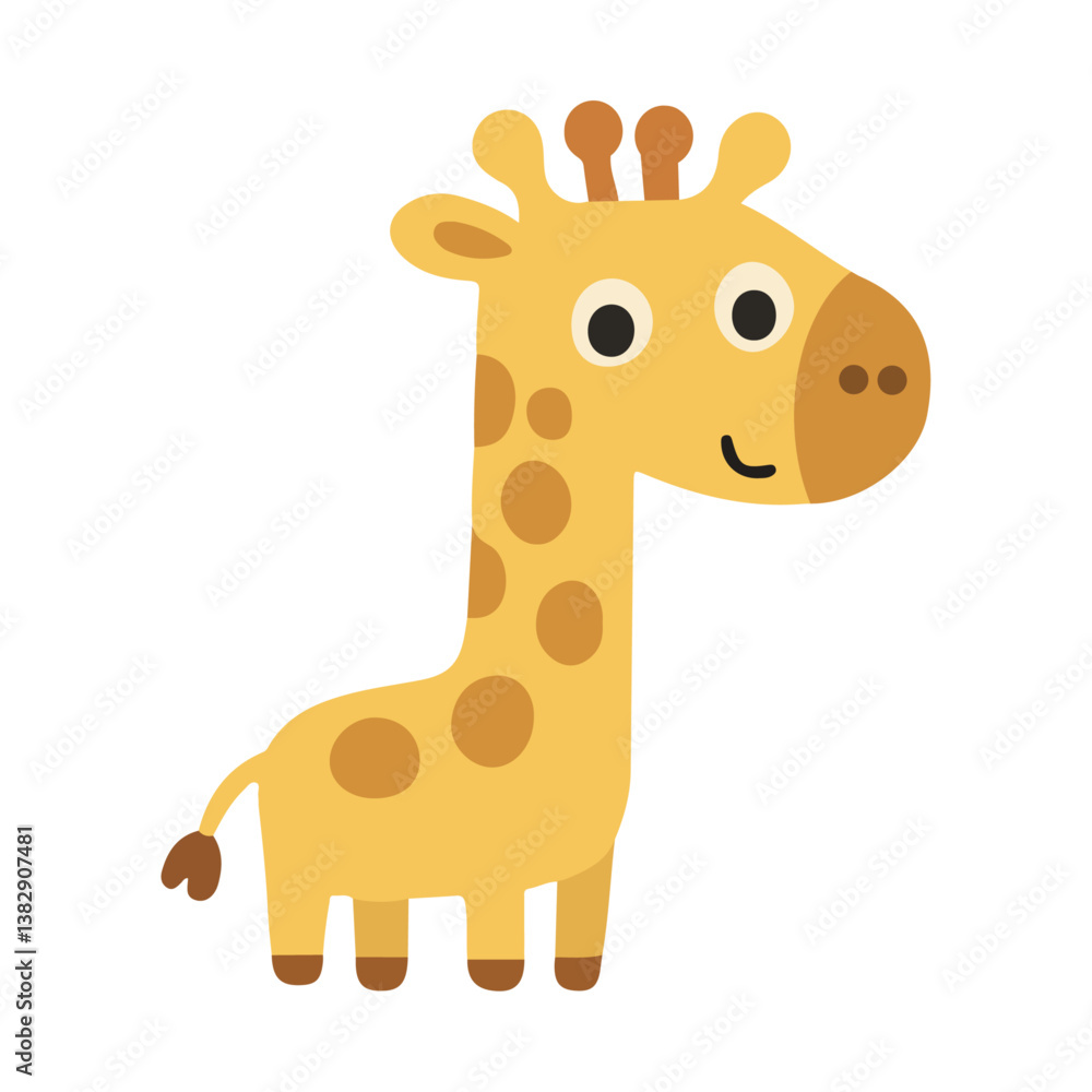 Naklejka premium Cute Cartoon Giraffe Illustration doodle