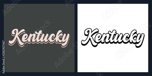 Kentucky state retro text t shirt design