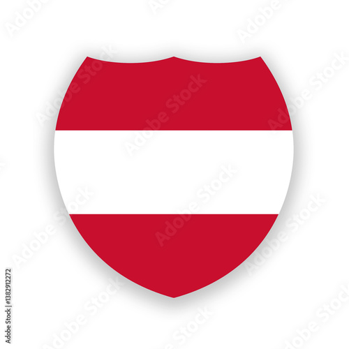 Free Download Austria flag in the shape of a shield isolated on white. Illustration	 - GFXLoad