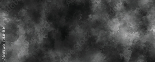 Dramatic and storm-inspired black and gray watercolor texture with soft shading

