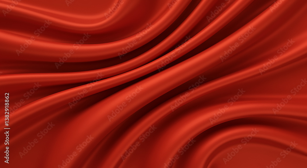 Close-up of a luxurious red satin fabric. Close-up of a luxurious red satin fabric.