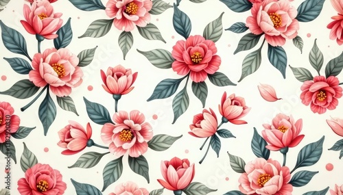 Wallpaper Mural Delicate floral motif, seamlessly repeating, soft hues , illustration, graphics, pastel Torontodigital.ca