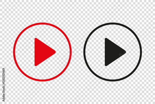 Free Download Red and black play button on transparent backgrounds. Icon for design. Eps 10 - GFXLoad