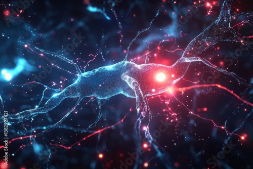 Tech processes, neural nets, AI, data transfer digital abstract.