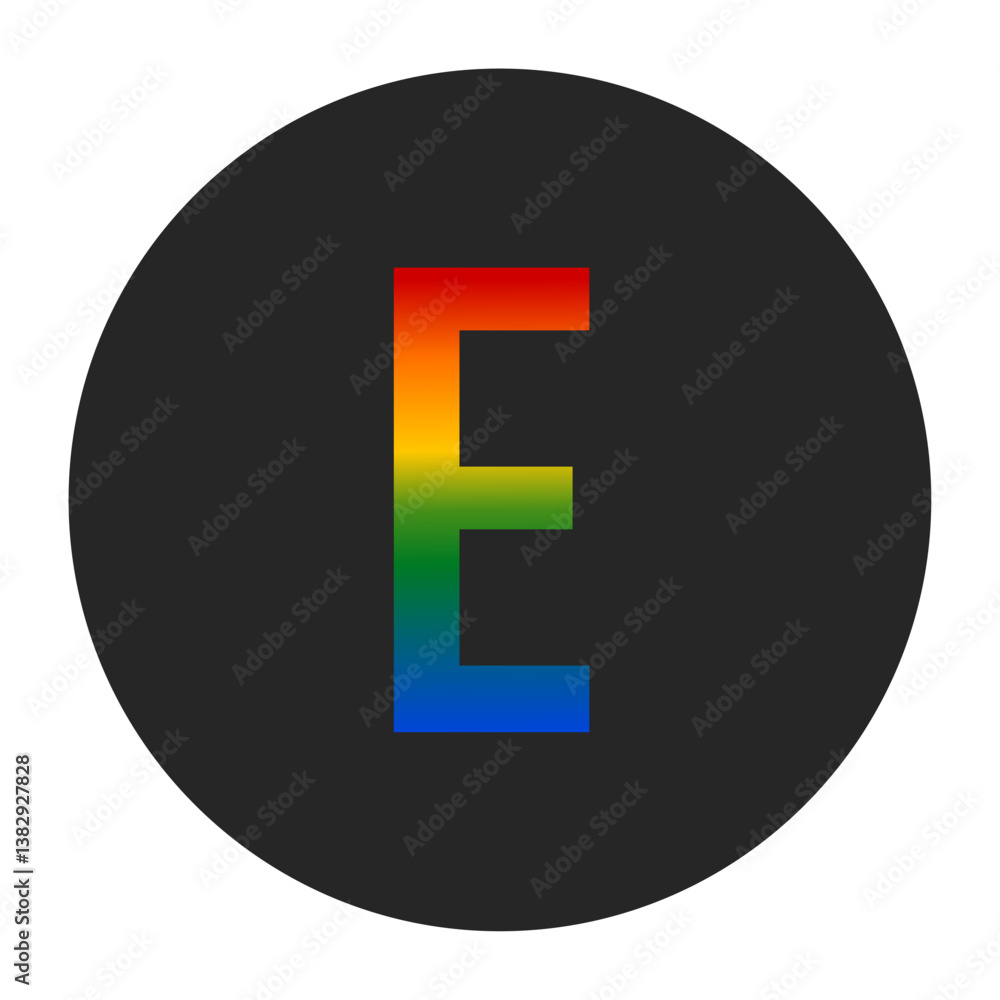 Rainbow Capital Letter E Symbol – LGBTQ Pride Representation Rainbow Capital Letter E Symbol – LGBTQ Pride Representation